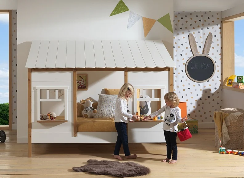Kids Country Cottage White House Bed – White Pine with Optional Drawer - Image 2