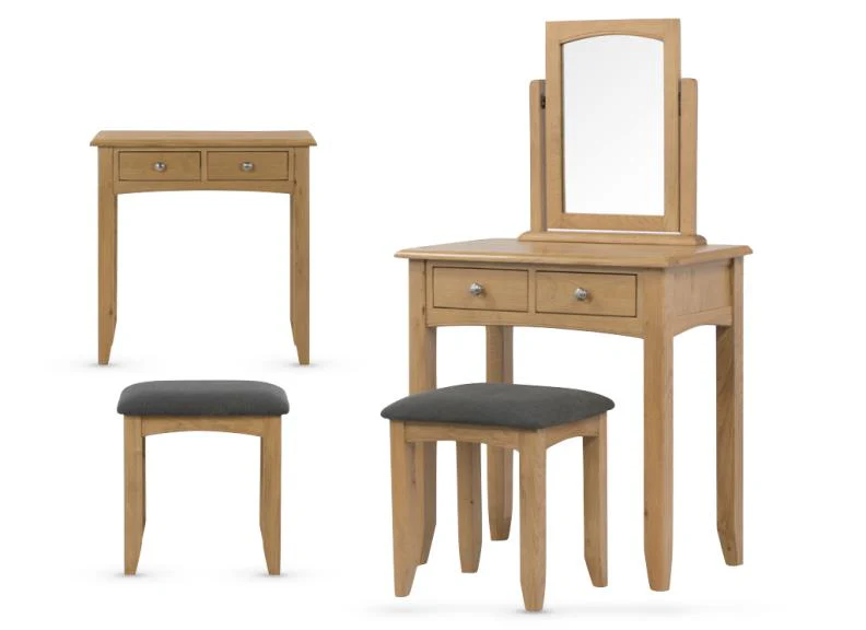 Kilkenny Oak Dressing Table & Bedroom Stool - Image 3
