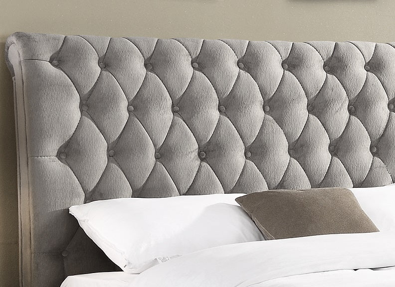 Kilkenny Velvet Scroll Bedframe – with Decorative Headboard - Image 5