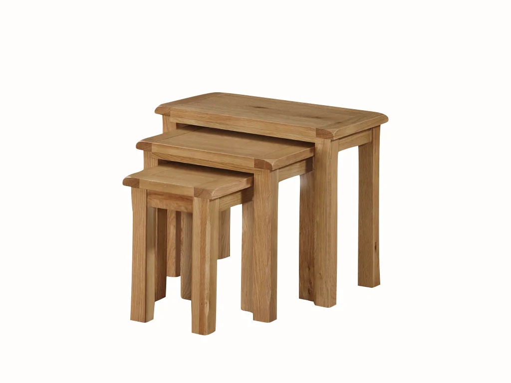 Kilmore Oak Nest of Tables – Solid Oak Set of 3