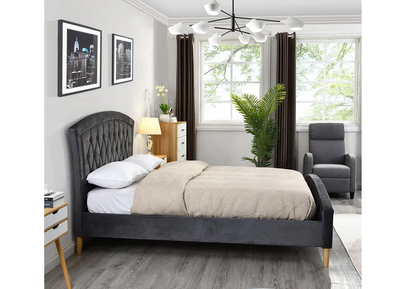 Kingston Velvet Curved Bedframes - Image 4