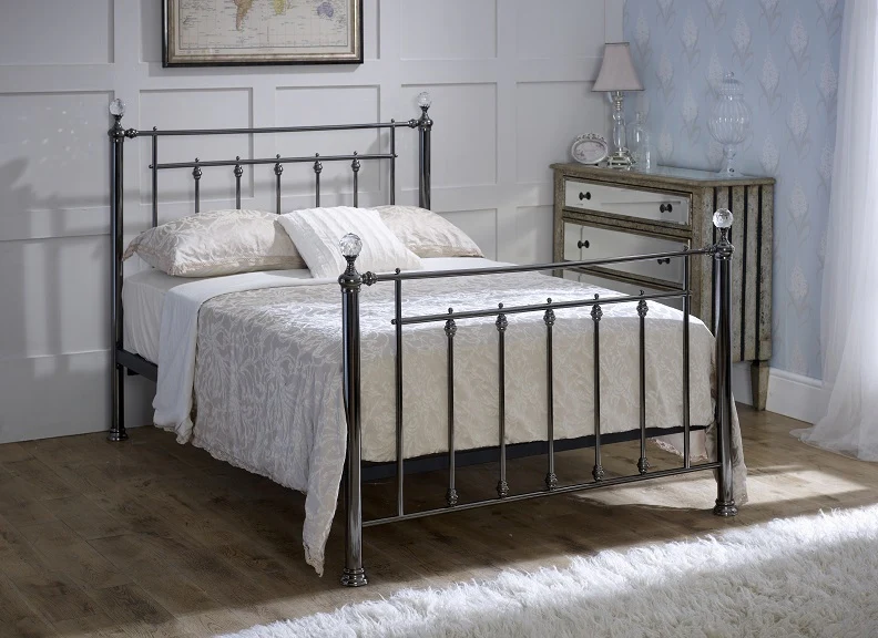 Kingston Chrome Bed Frame – Black Chrome Finish with Sprung Slatted Base - Image 4