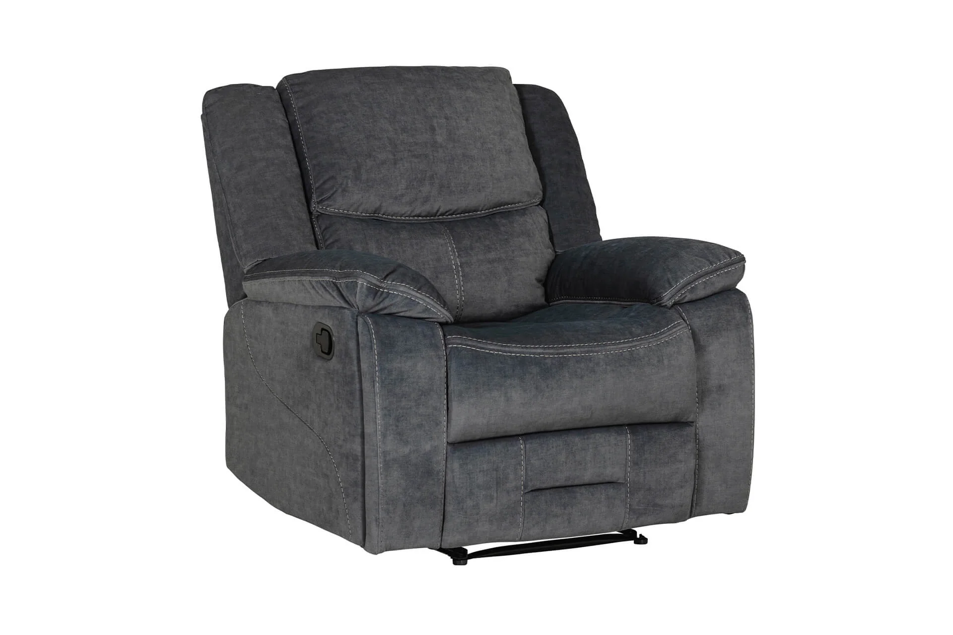 Klayton 1 Seater Manual Recliner – Charcoal with Lumbar Support - Image 11