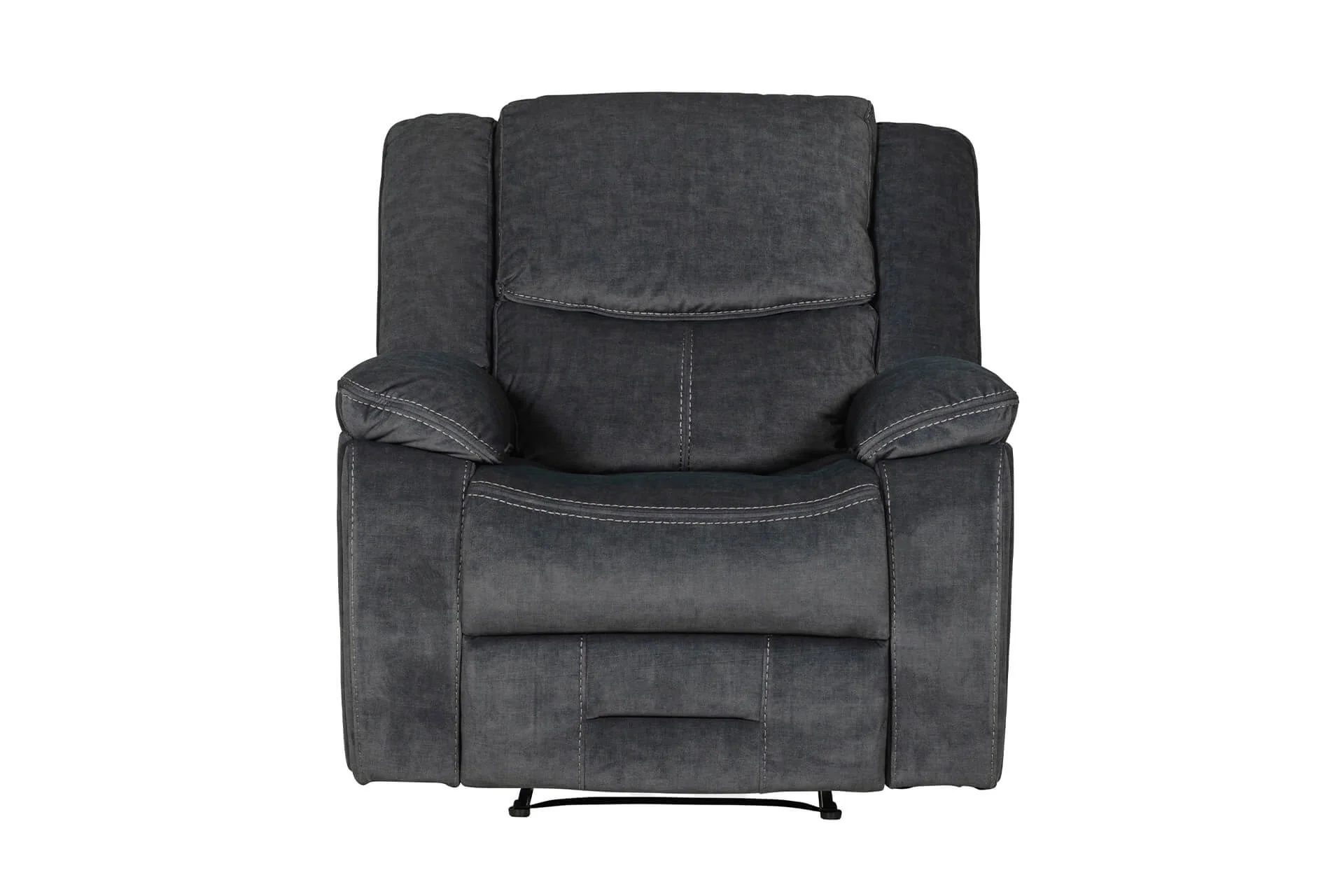 Klayton 1 Seater Manual Recliner – Charcoal with Lumbar Support - Image 12
