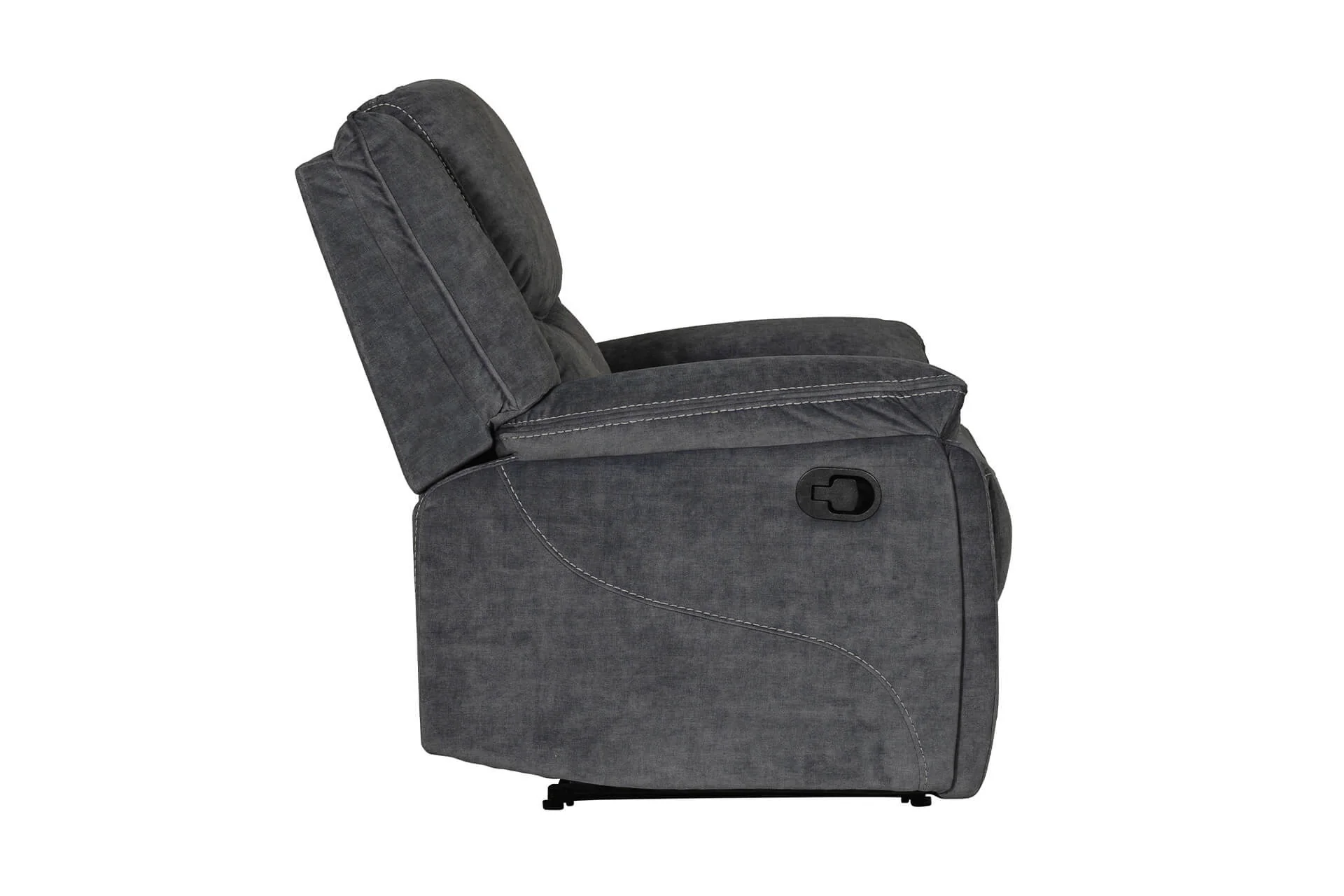 Klayton 1 Seater Manual Recliner – Charcoal with Lumbar Support - Image 4