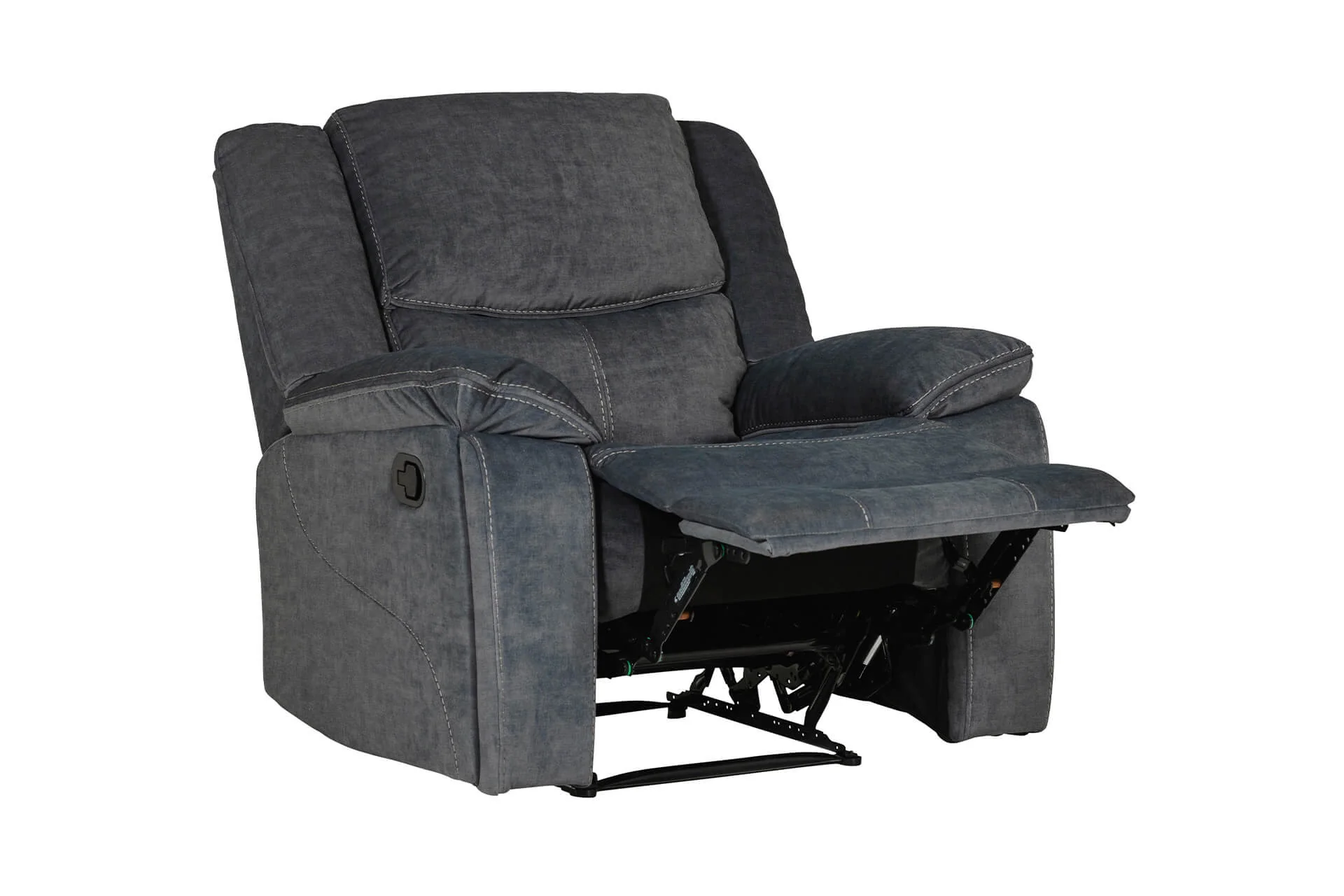 Klayton 1 Seater Manual Recliner – Charcoal with Lumbar Support - Image 9