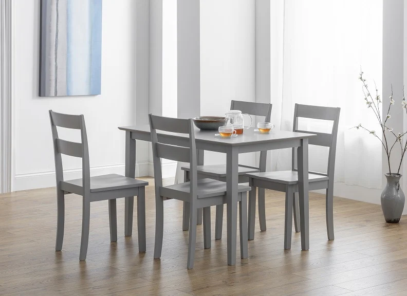 Kobe Grey Dining Set – Compact Table for 4 with Durable Lacquer Finish - Image 2