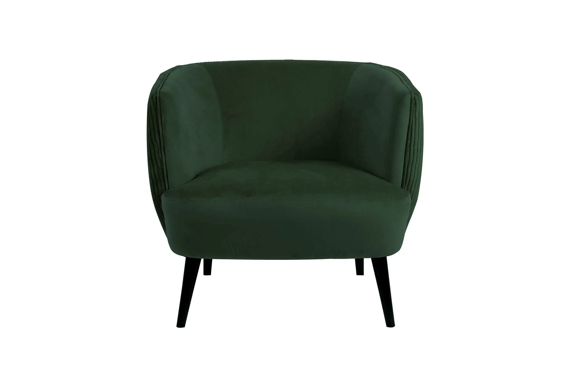 Lani Accent Chair – Green Velvet & Corduroy Barrel Design - Image 3
