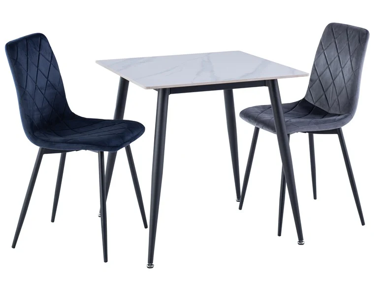 Lavina Grey Table W/Bella Velvet Chairs - Image 2
