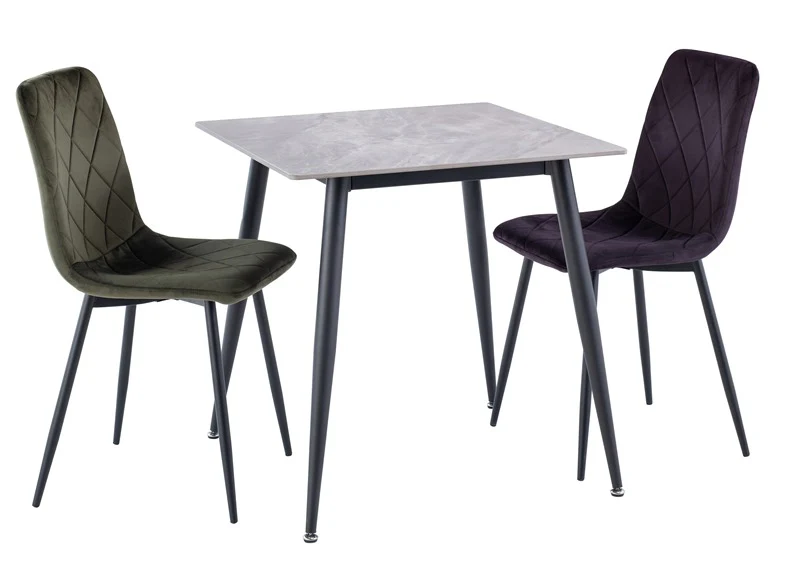 Lavina Grey Table W/Bella Velvet Chairs - Image 4