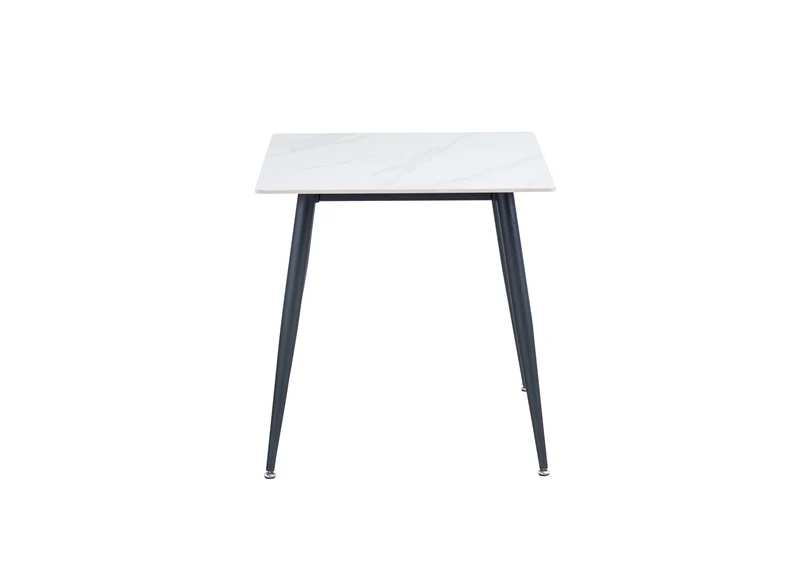 Lavina White Table with Bella Velvet Chairs – Square Dining Set for 2-4 People - Image 2