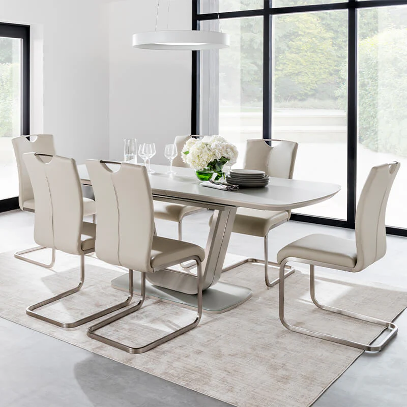 Lazzaro 160cm Dining Table – Glass Top with MDF Base - Image 9