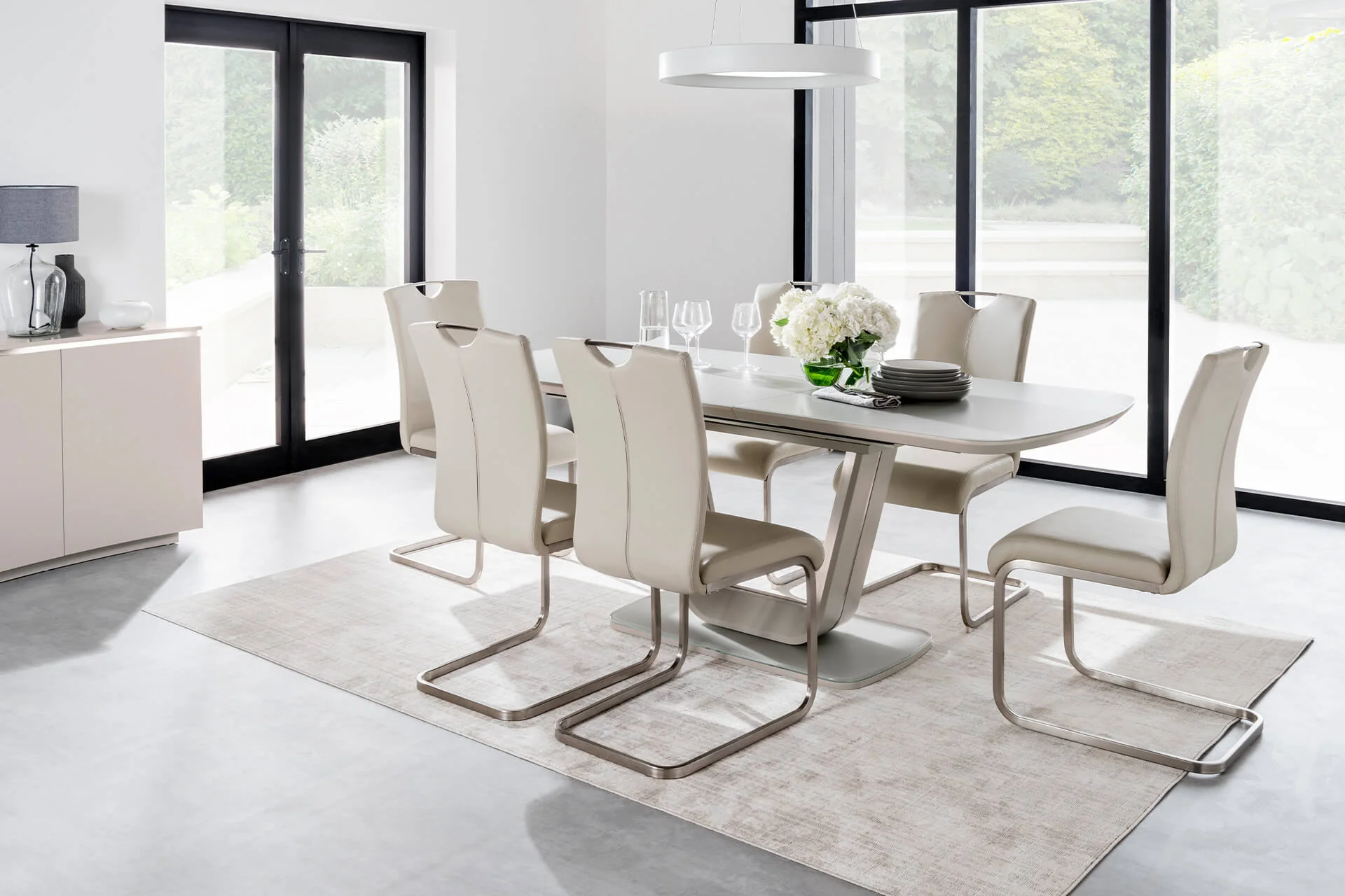 Lazzaro 200cm Dining Table – Glass Top with MDF Base - Image 4