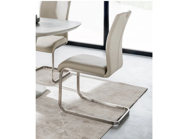 Lazzaro Dining Chairs – Soft PU Upholstery with Brushed Metal Frame 435mm - Image 5