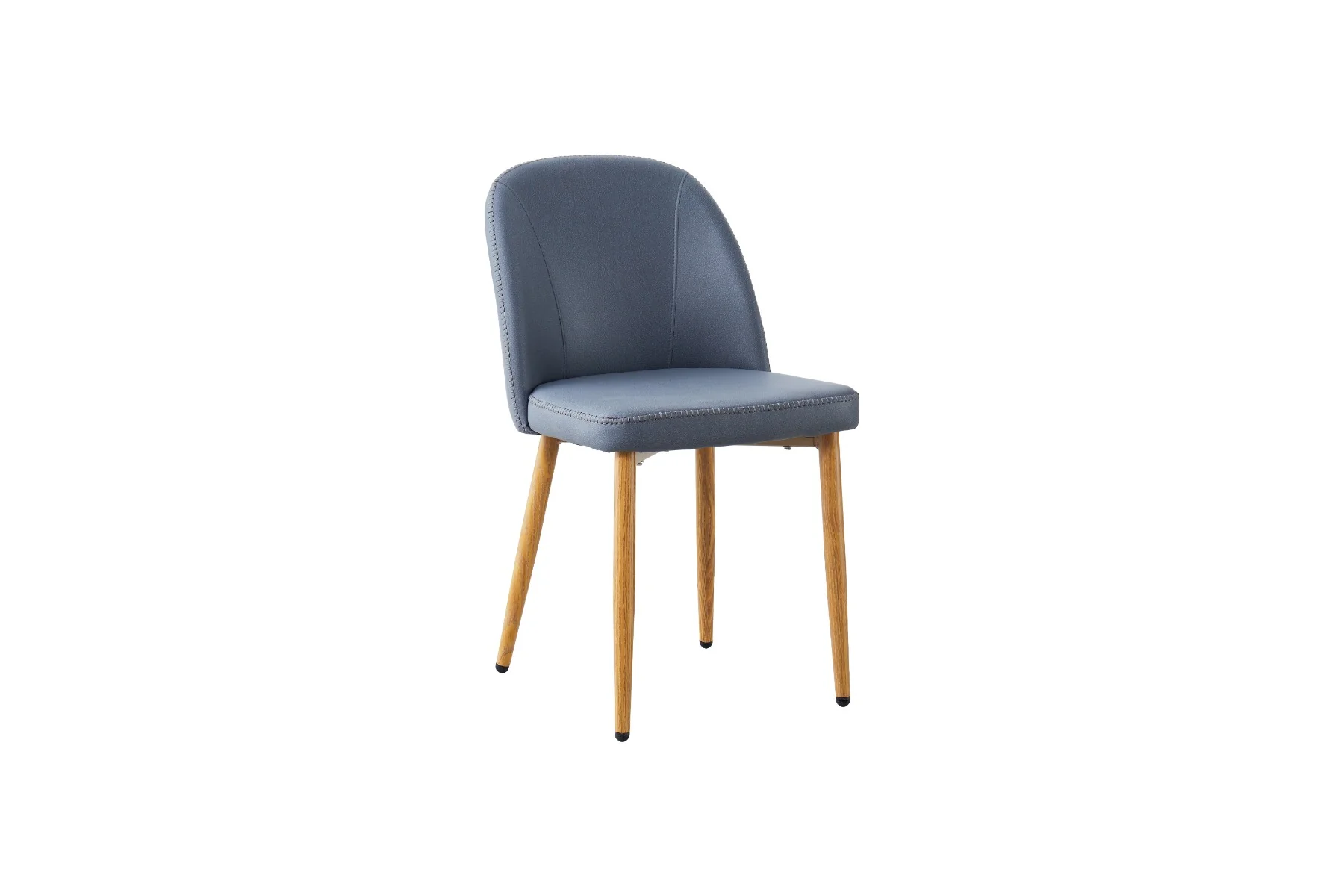 Leo Dining Chair – Grey Fabric with Oak Legs - Image 2
