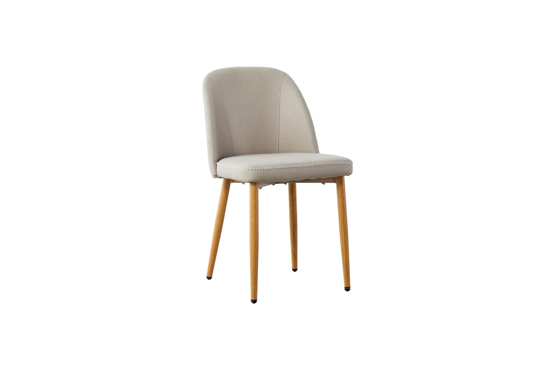 Leo Dining Chair – Taupe Upholstery with Oak Legs - Image 2