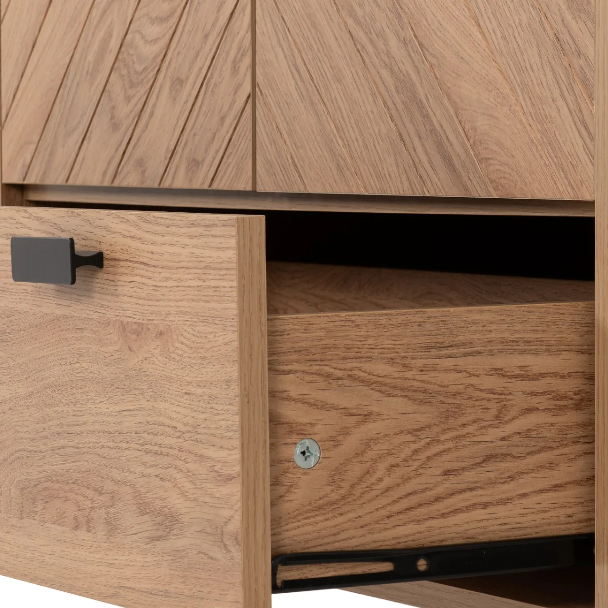 Leon 2 Door 1 Drawer Wardrobe – Medium Oak Effect 800mm - Image 7