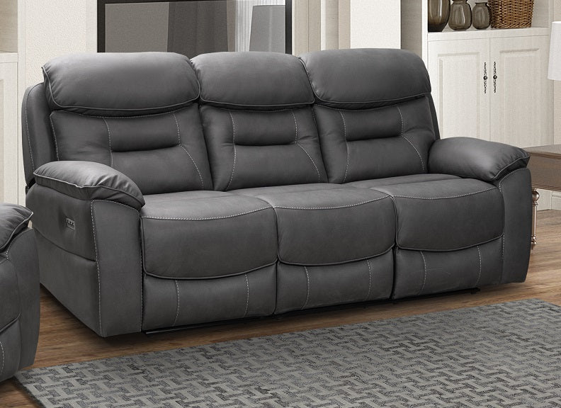 Leroy Grey Powered 3PP+2PP+PP Suite – Electric Recliners with USB Ports - Image 6