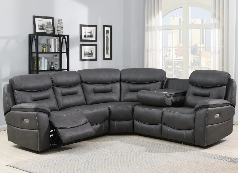 Leroy Powered Sectional Sofas W/Tray - Image 6