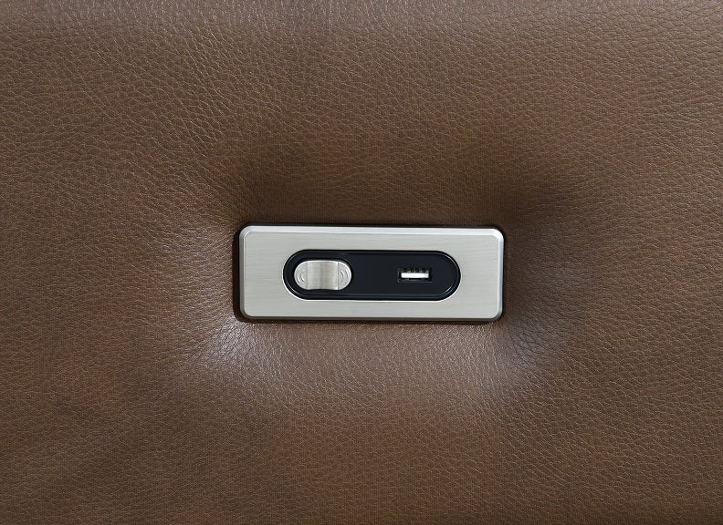 Leroy Three Seat Powered Sofa – Slate Grey Fabric with USB Charging - Image 5