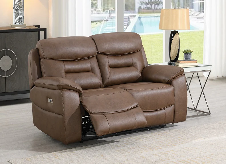 Leroy Two Seat Powered Sofa – Slate Grey Fabric with Electric Footrests - Image 5