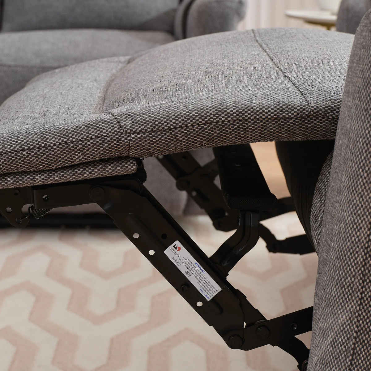Lexus 2 Seater Electric Recliner – Grey Fabric with USB Charging - Image 4