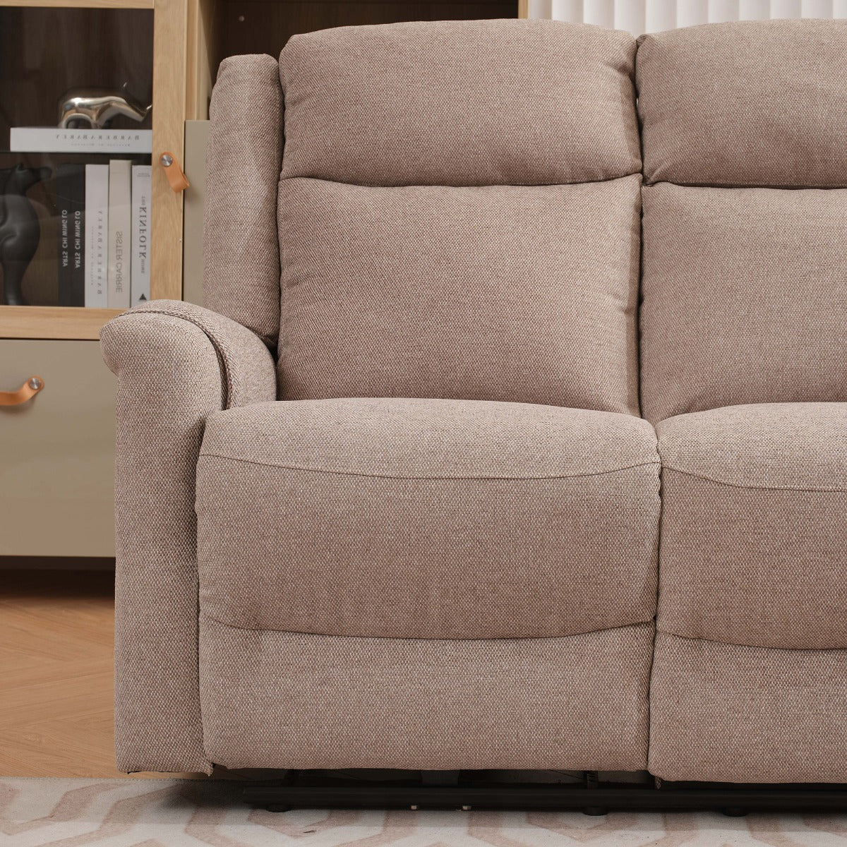 Lexus 2 Seater Electric Recliner – Taupe Fabric with USB Charging - Image 2
