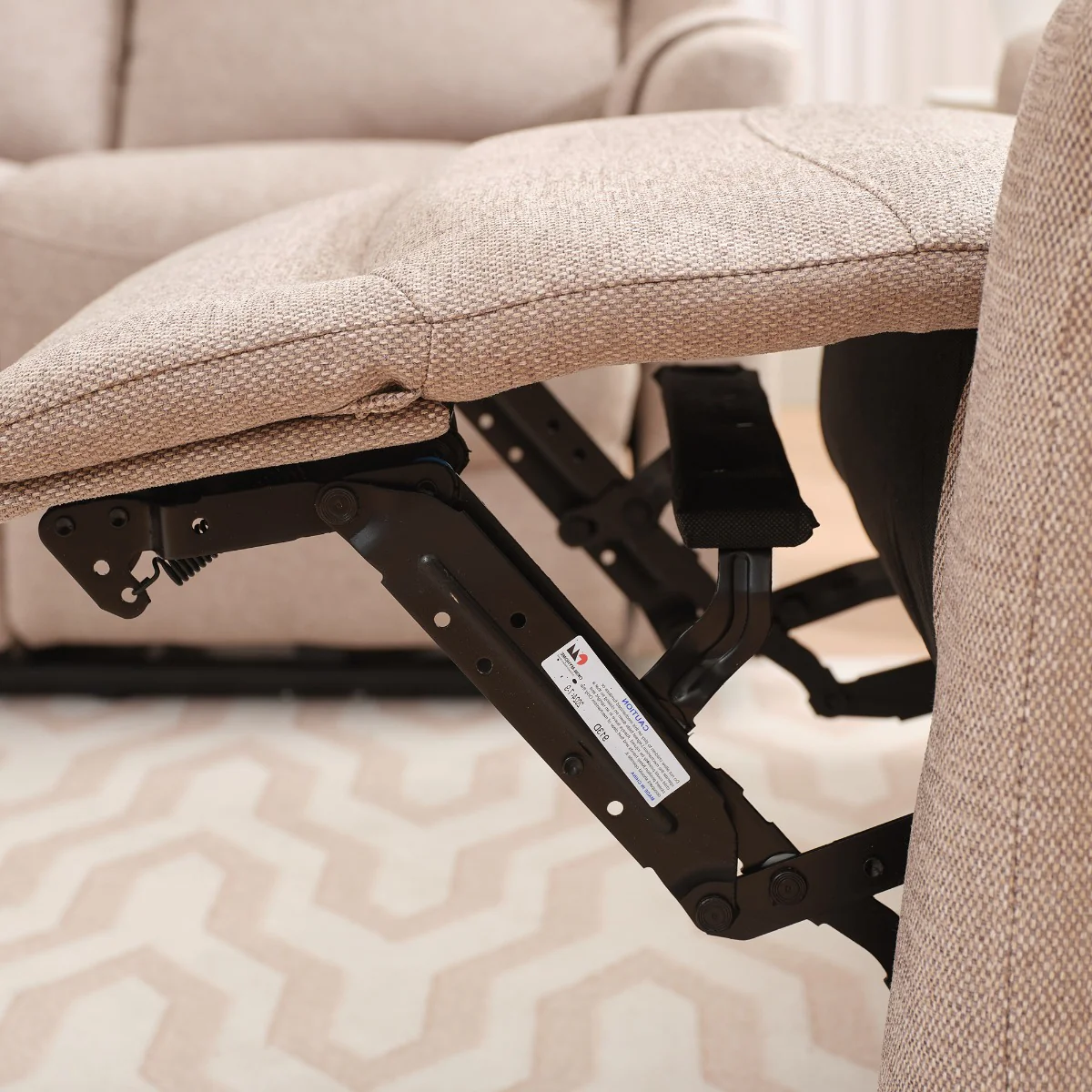 Lexus 2 Seater Electric Recliner – Taupe Fabric with USB Charging - Image 4
