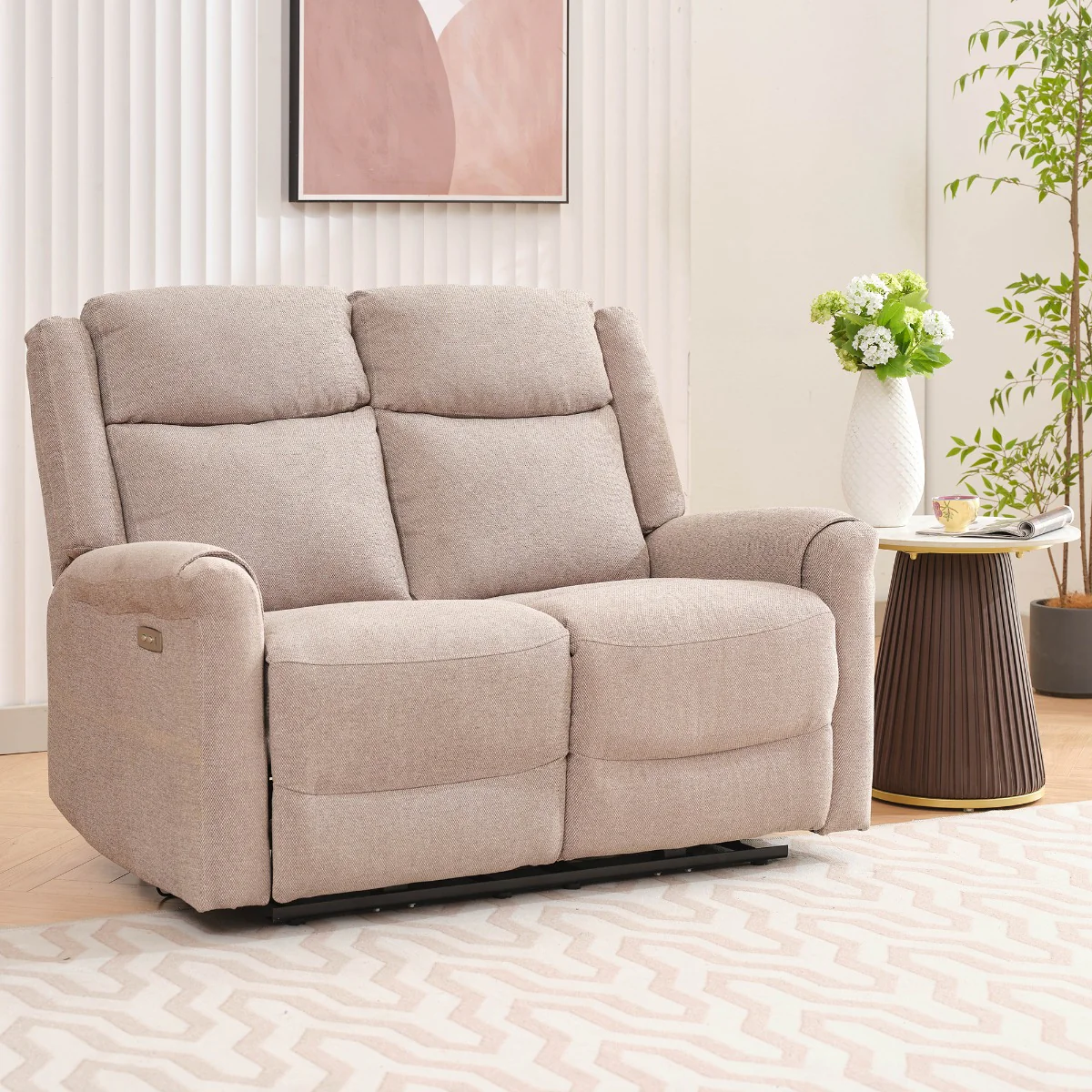 Lexus 3+2 Electric Reclining Suite – Taupe Fabric with USB Charging 3 Seater & 2 Seater - Image 5