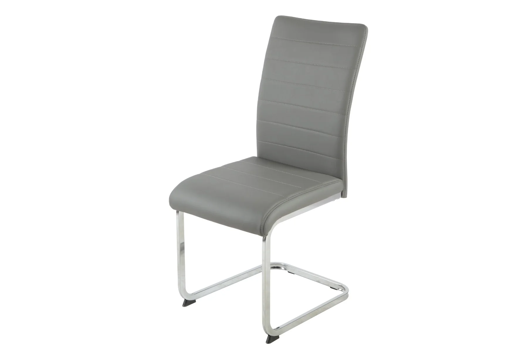 Liana Dining Chair – Grey PU with Chrome Legs 450mm Wide - Image 2
