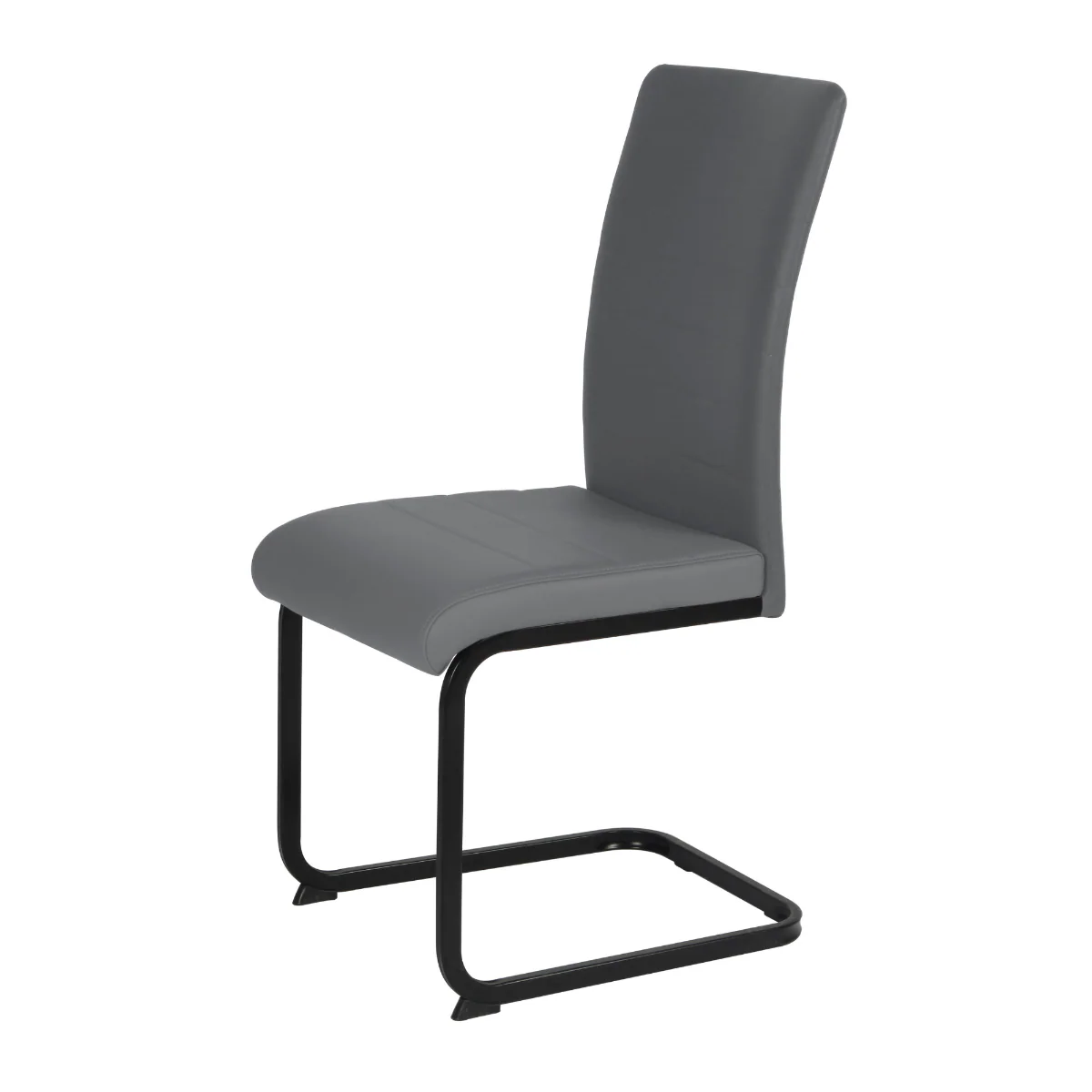 Liana Grey PU Dining Chair – Sturdy Black Legs 450mm Wide