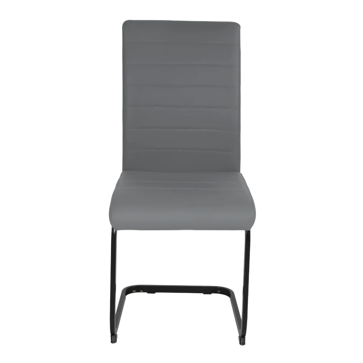 Liana Grey PU Dining Chair – Sturdy Black Legs 450mm Wide - Image 2