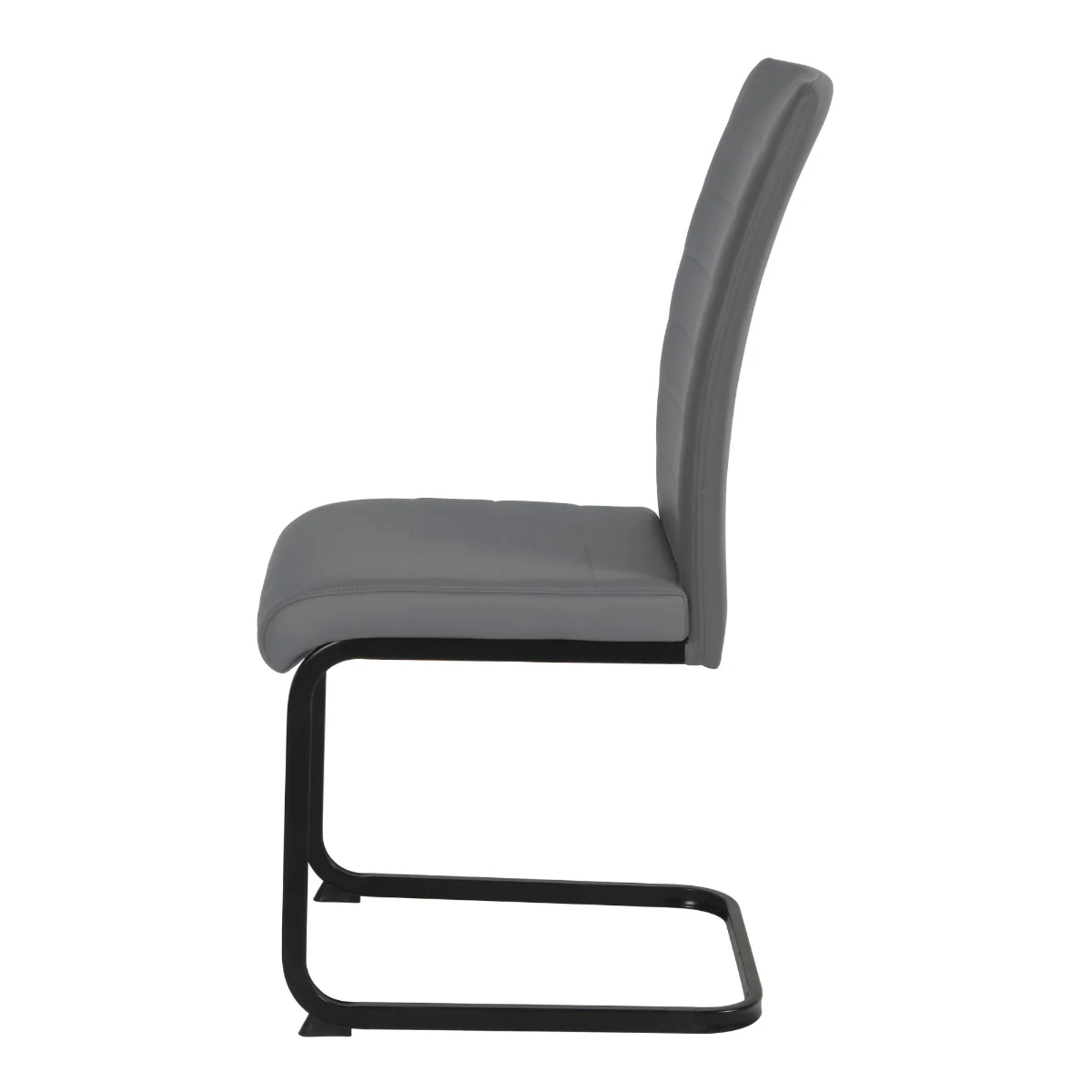 Liana Grey PU Dining Chair – Sturdy Black Legs 450mm Wide - Image 3