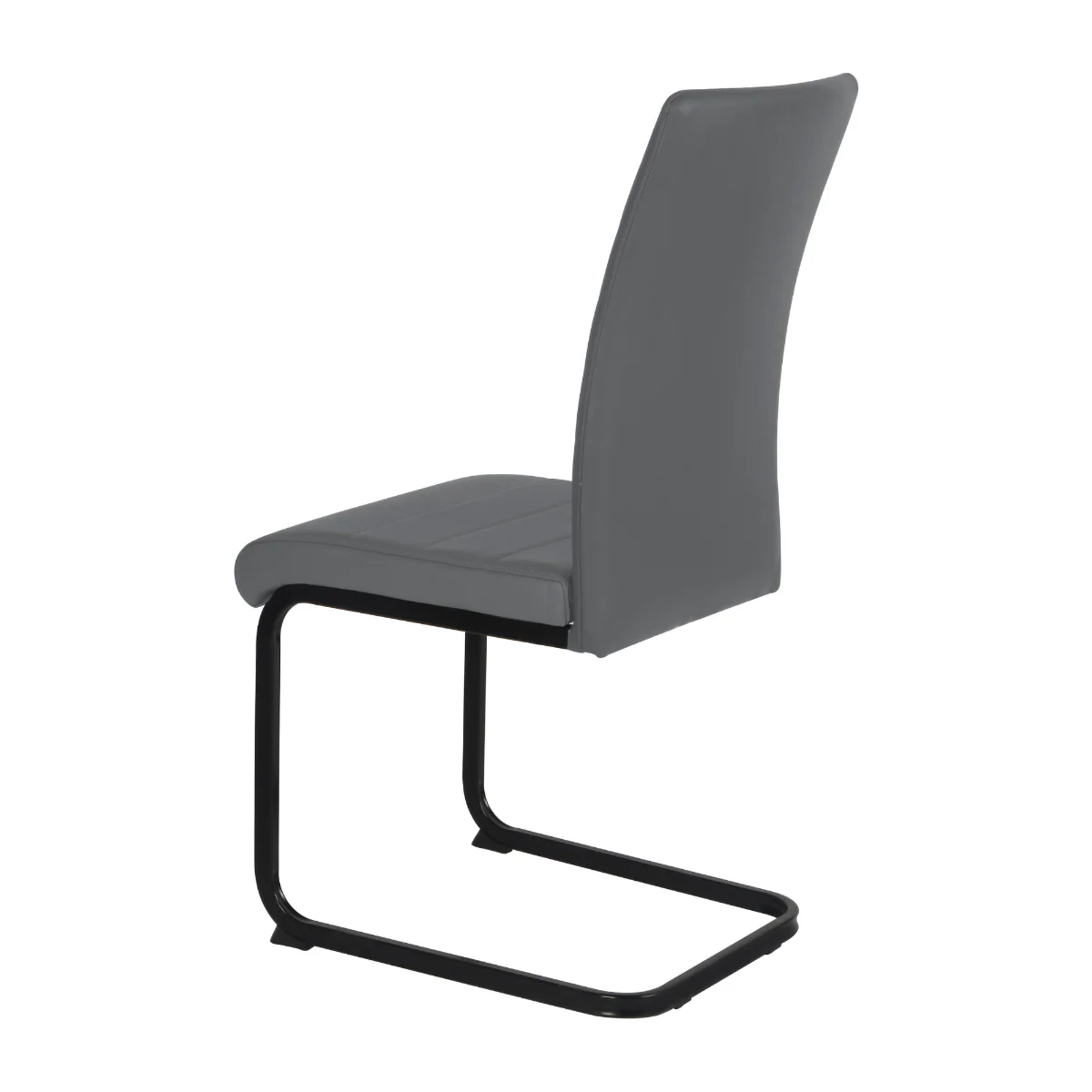 Liana Grey PU Dining Chair – Sturdy Black Legs 450mm Wide - Image 4