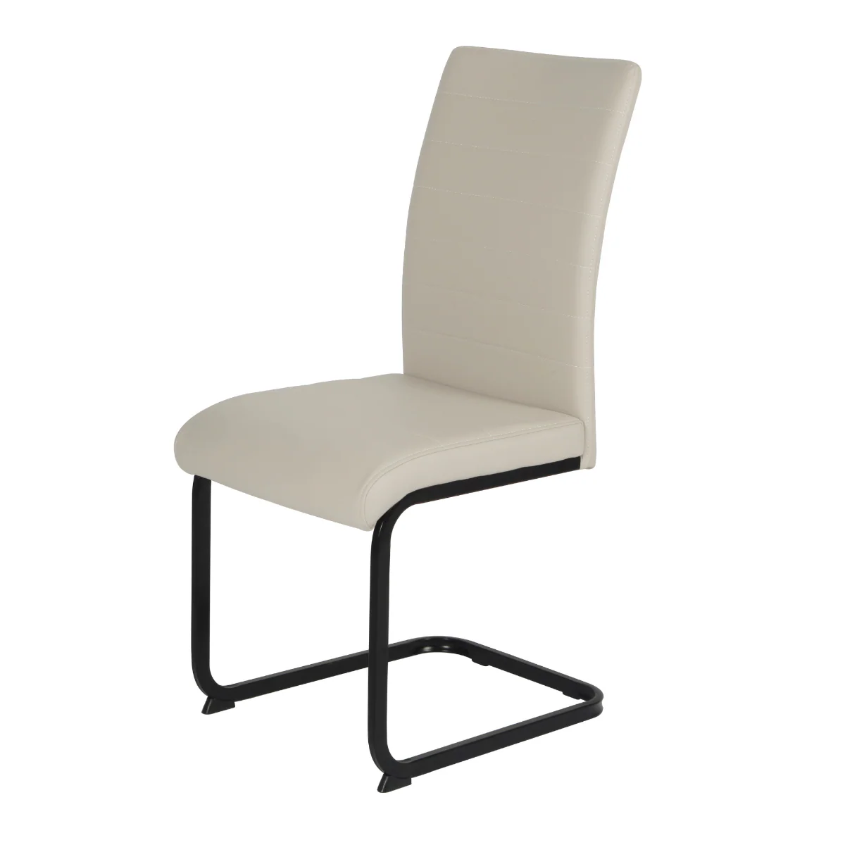 Liana Taupe PU Dining Chair – Ergonomic Design with Black Legs 450mm