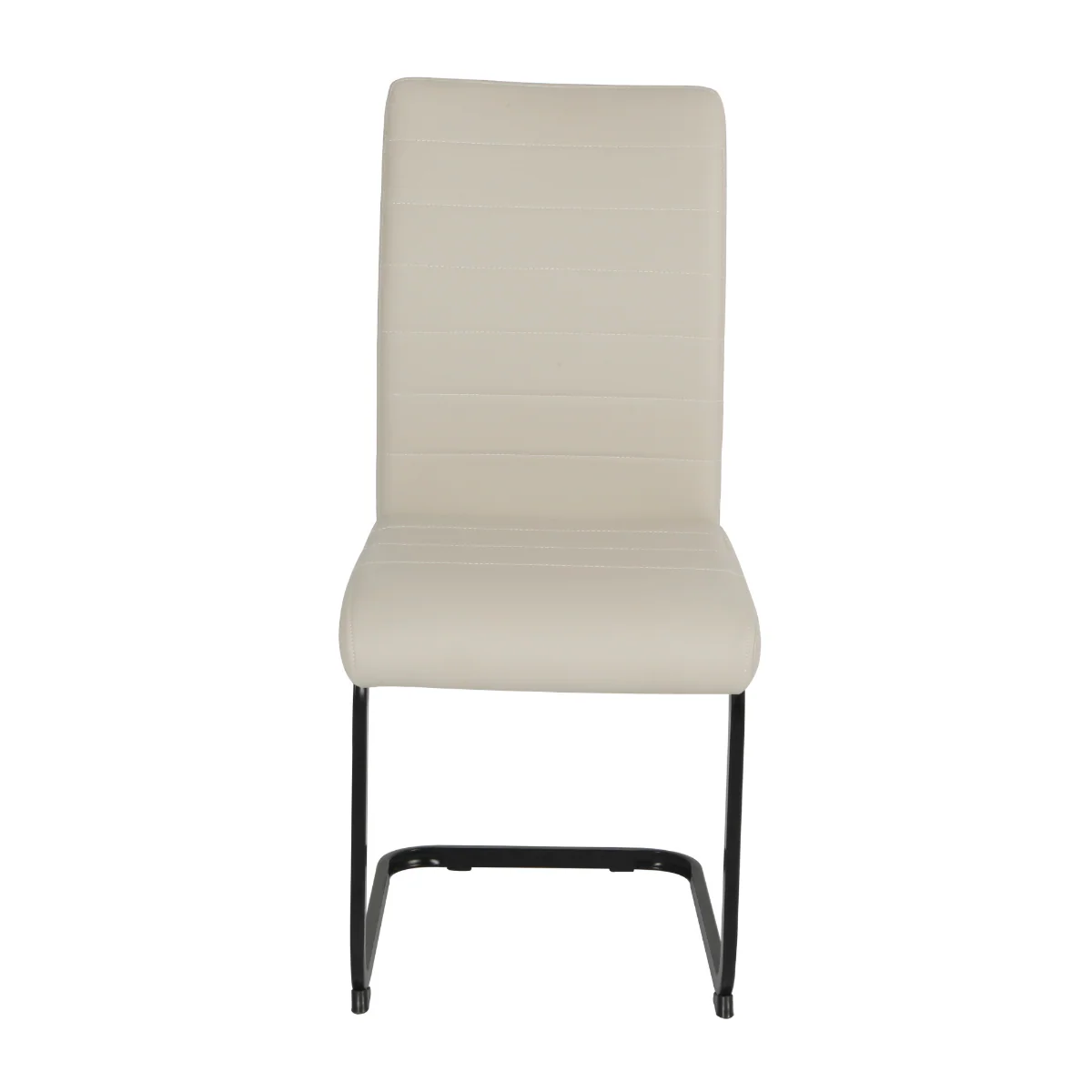 Liana Taupe PU Dining Chair – Ergonomic Design with Black Legs 450mm - Image 2