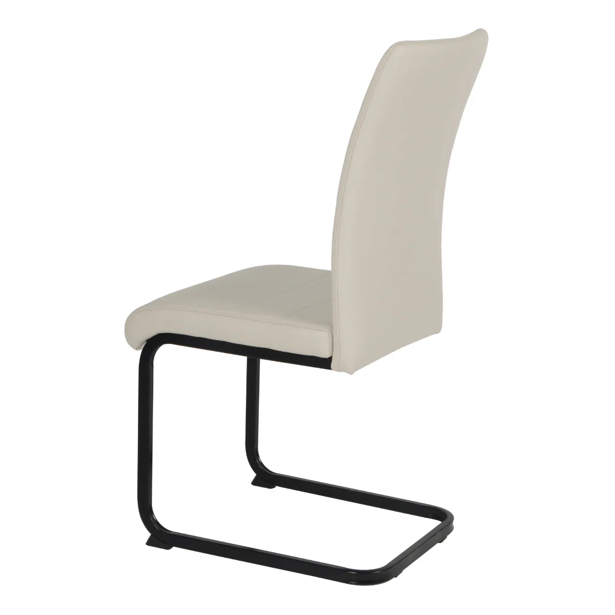 Liana Taupe PU Dining Chair – Ergonomic Design with Black Legs 450mm - Image 3
