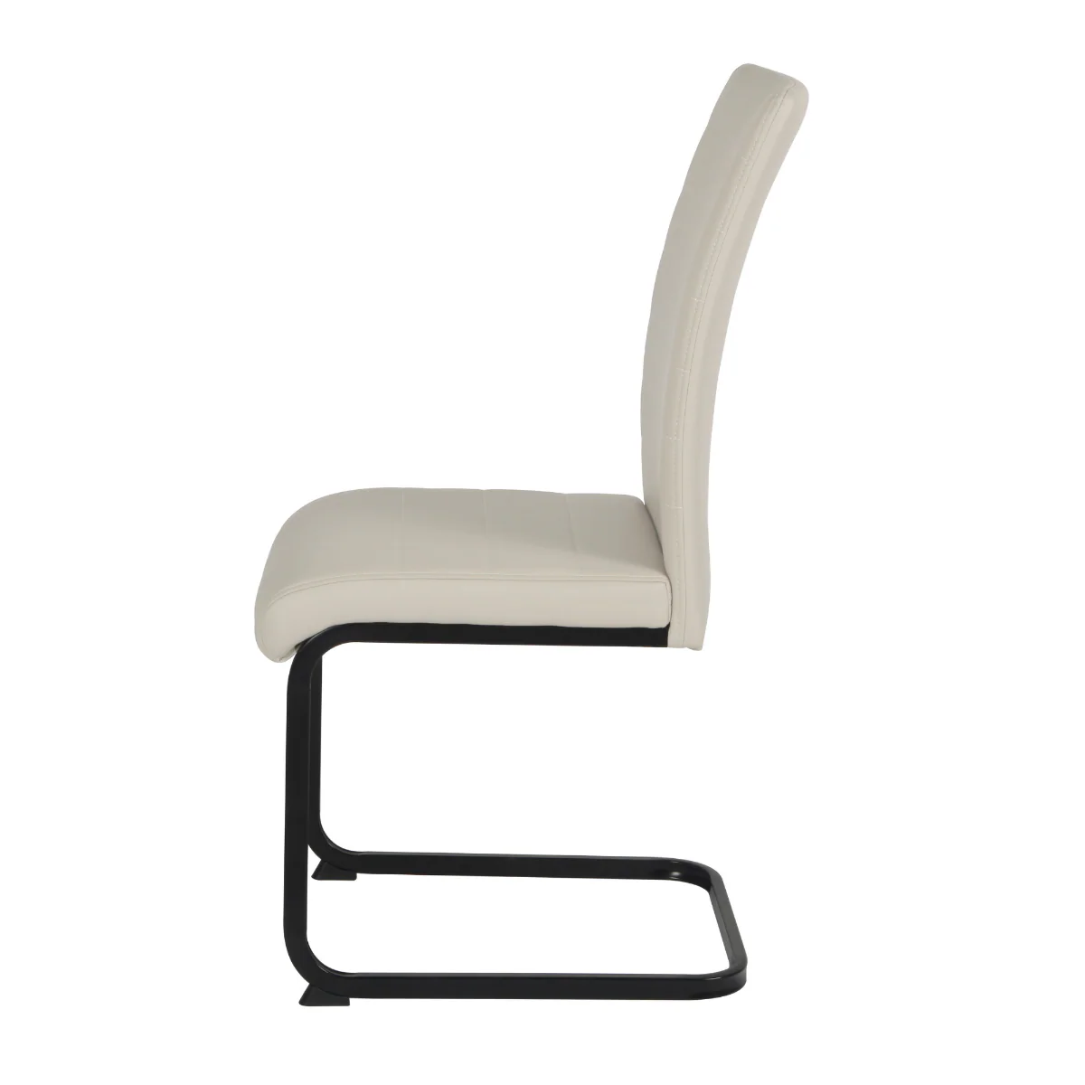 Liana Taupe PU Dining Chair – Ergonomic Design with Black Legs 450mm - Image 4