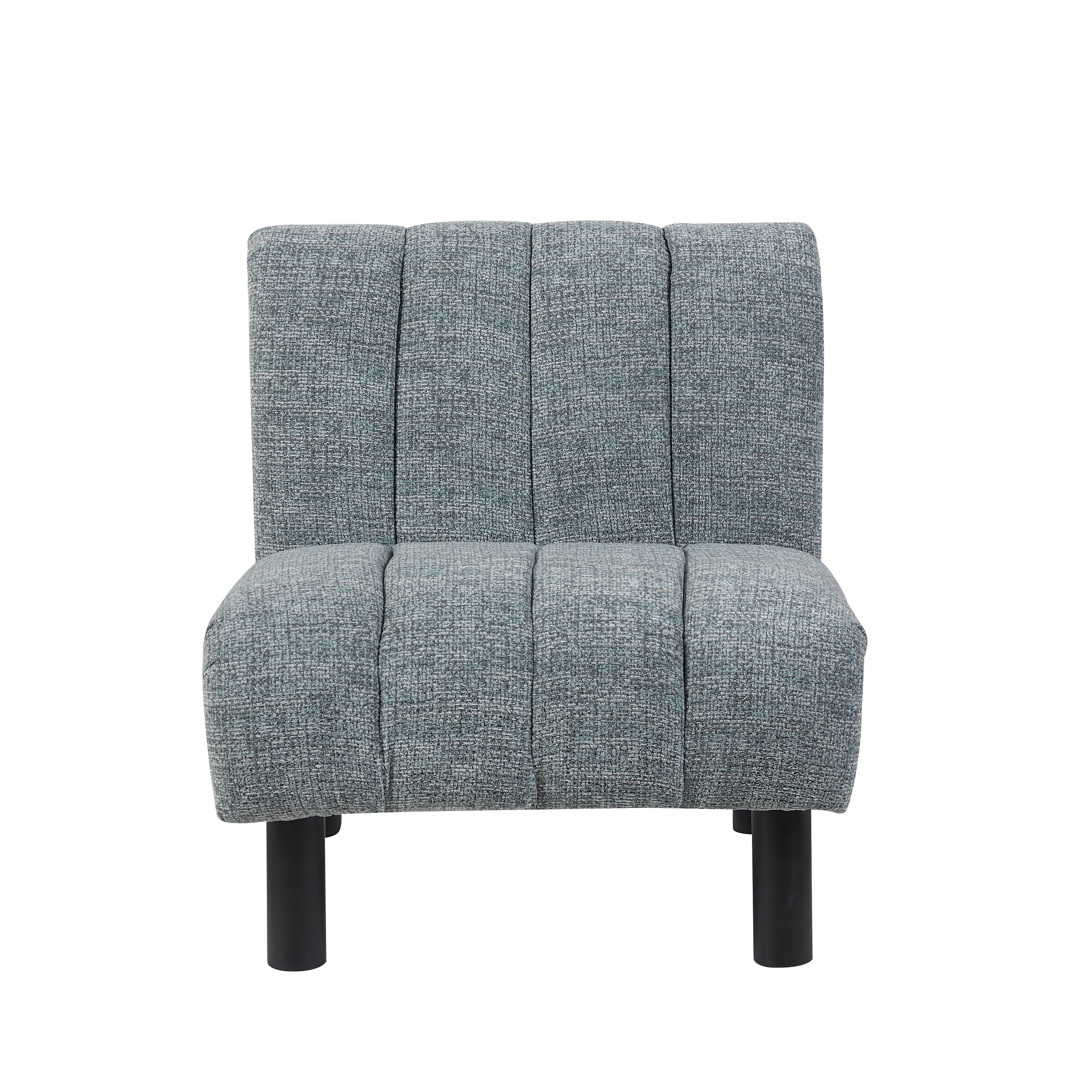 Lily Chair – Grey Lounge Chair with Deep Channel Stitching - Image 2