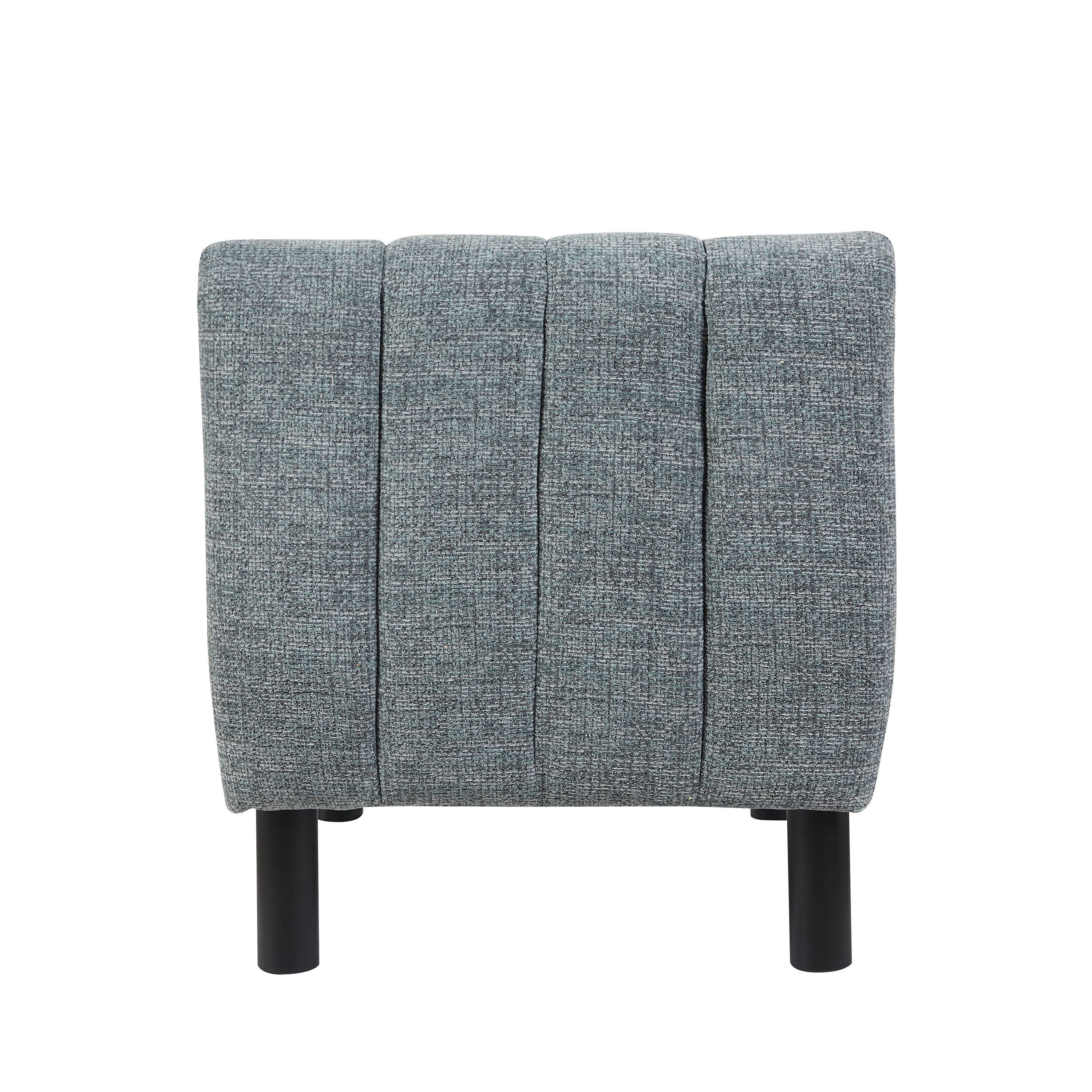 Lily Chair – Grey Lounge Chair with Deep Channel Stitching - Image 5