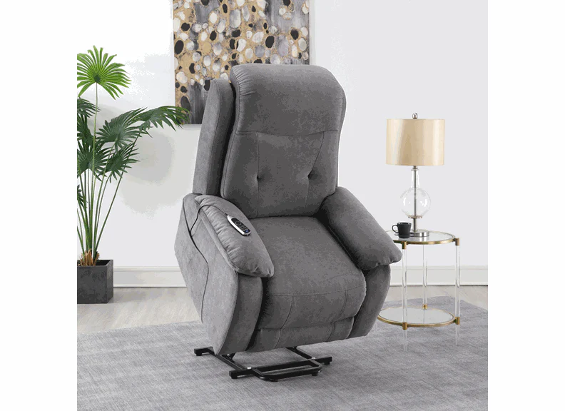 Linda Leather Grey Lift & Rise Armchair W/Massage Function