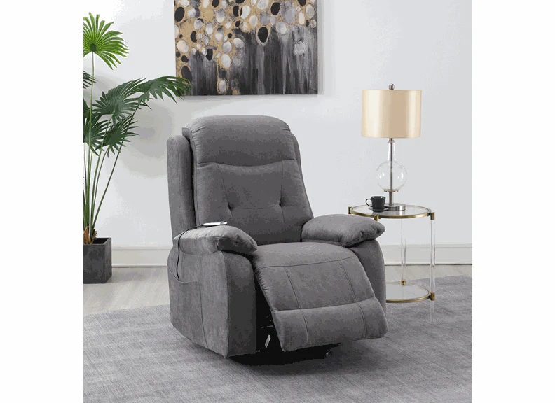 Linda Leather Grey Lift & Rise Armchair W/Massage Function - Image 3