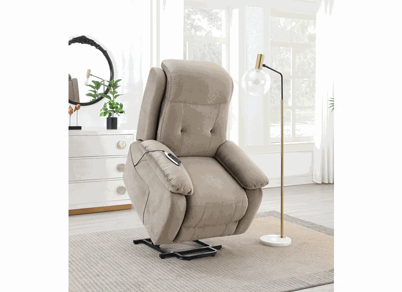 Linda Leather Tan Lift & Rise Armchair W/Massage Function