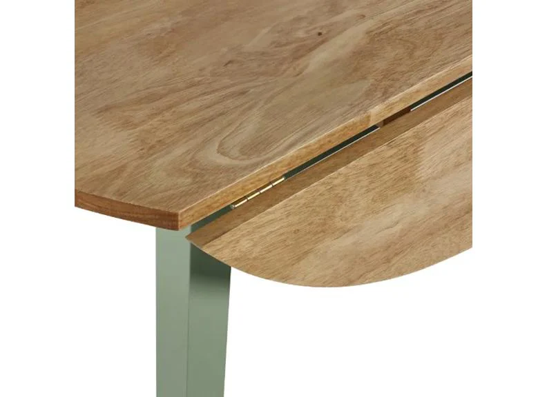 Linwood Dropleaf Dining Set – Oak Top with Sage Green Chairs - Image 6