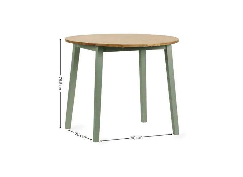 Linwood Dropleaf Dining Set – Oak Top with Sage Green Chairs - Image 7