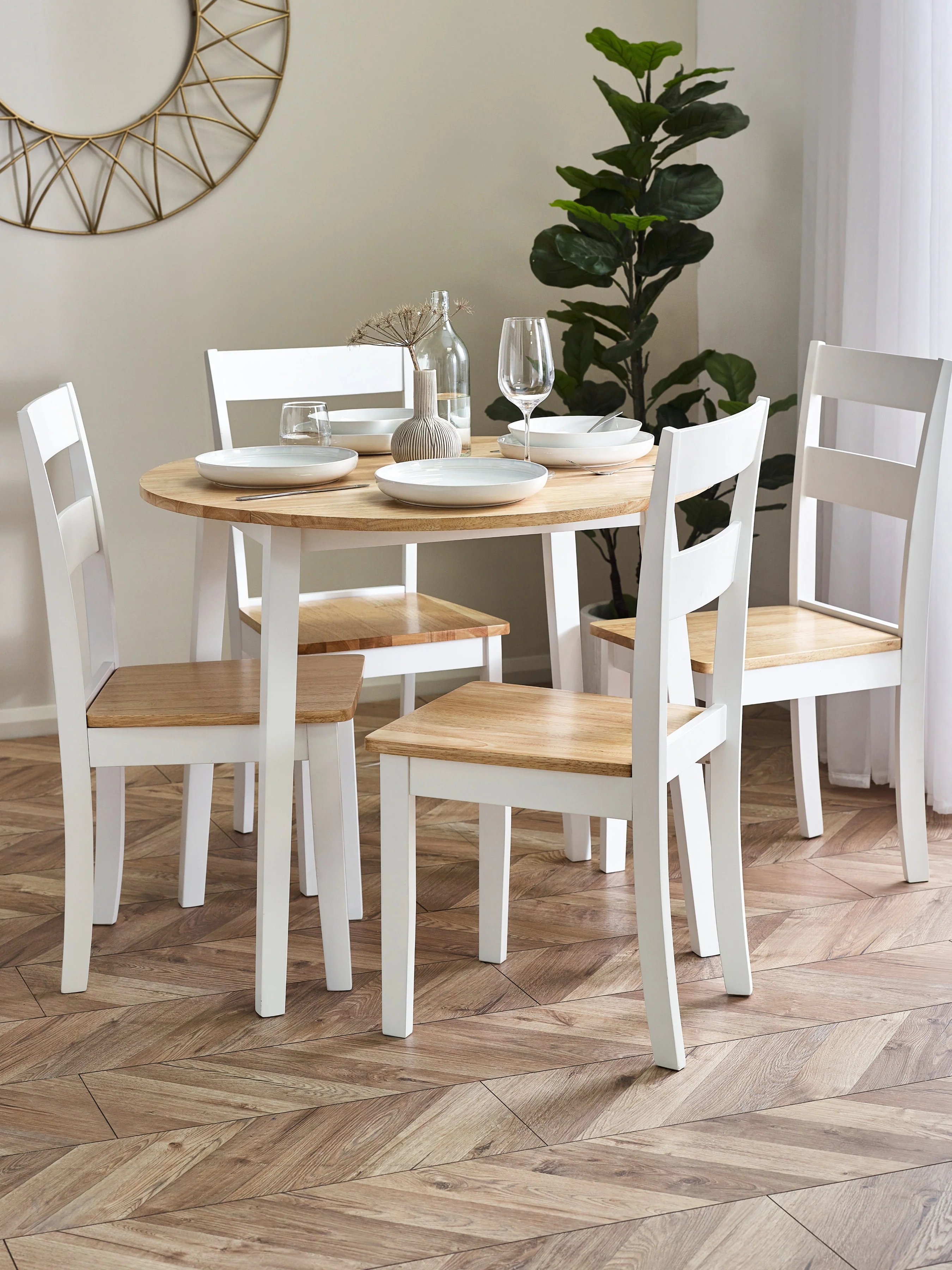 Set Of Two Linwood White and Natural Dining Chairs - Image 2