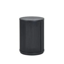 Louis Black Fluted Side Table With Door - Image 2