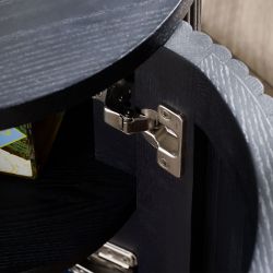 Louis Black Fluted Side Table With Door - Image 3