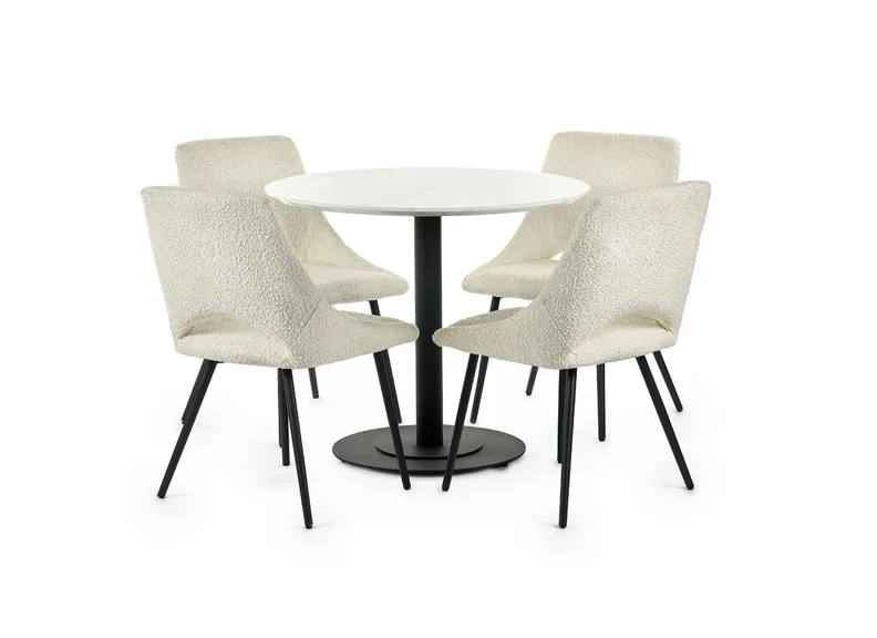 Luca White Marble Effect 80 cm Round Dining Table - Image 3