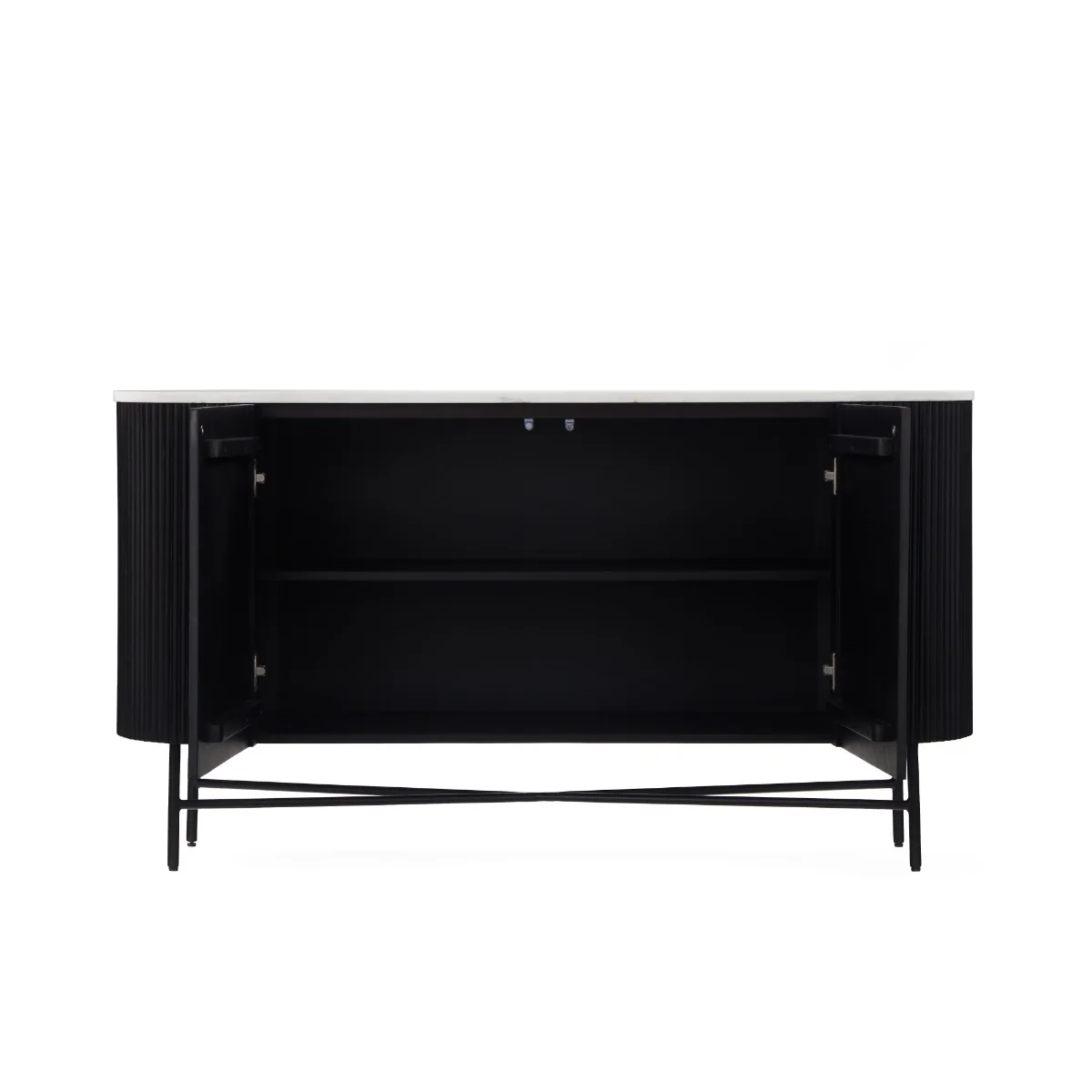 Lucas Large Sideboard – Charcoal Mango with Marble Top - Image 7